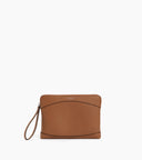 Pochette zippée en cuir grainé
