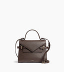 Sac à main double rabat moyen modèle Emilie en cuir grainé