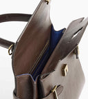 Sac à main double rabat moyen modèle Emilie en cuir grainé
