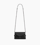 Sac pochette avec bandoulière double rabat Emilie en cuir grainé
