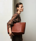 Grand sac cabas Louise en cuir grainé